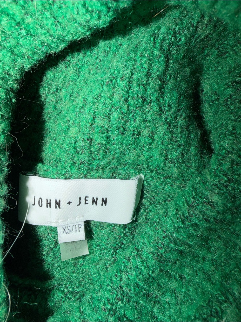 John + Jenn Emerald Green Cowl Neck Sweater